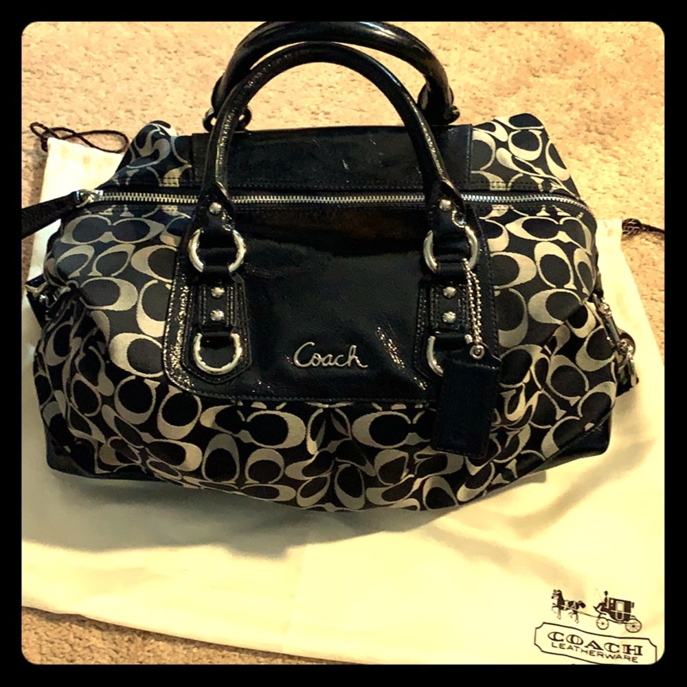 Coach black/gray shoulder bag. Gently used.